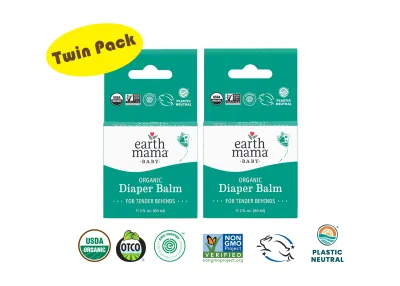 Earth Mama Baby Organic Diaper Balm 2 fl oz (60 ml) - 2 packs