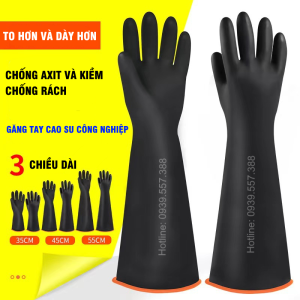 GĂNG TAY CAO SU ĐA NĂNG CHỐNG AXIT HÓA CHẤT CHỊU DẦU CHỐNG NƯỚC BẢO HỘ LAO ĐỘNG DÀI 45CM