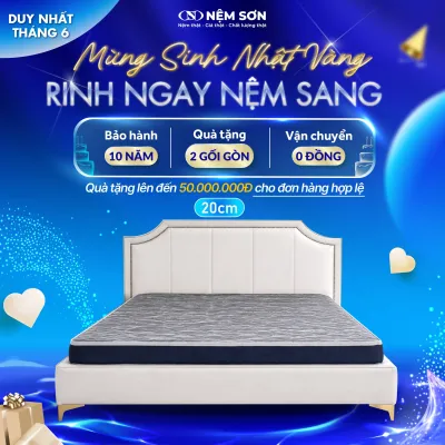 Nệm Foam Tổng Hợp Vải Gấm Nệm Sơn 20 cm - ÊM ÁI BỀN BỈ BẢO HÀNH 10 NĂM