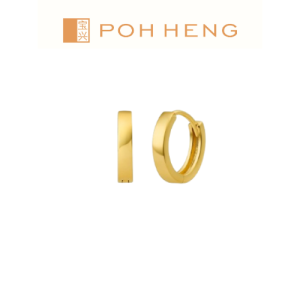 Poh Heng Jewellery 22K Huggie Earrings in Yellow Gold [Price By Weight]