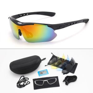 GUTUN 1Set Dustproof Cycling Glass Set Windproof Fashion Cycling Glass 5 Lens Set Bicycle Accessories Comfortable Outdoor Sport Protective Glasses Set