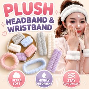Pengikat Rambut Water Absorbent Hair Headband Wristband Set for Women | Face Washing Makeup Skincare Sport Hair Band Pengikat Rambut