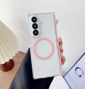 For Samsung Galaxy Z Fold 7 Case Hard Transparent middle hinge Magnetic wireless charging Protect Back Cover For Z Fold 7 Shell