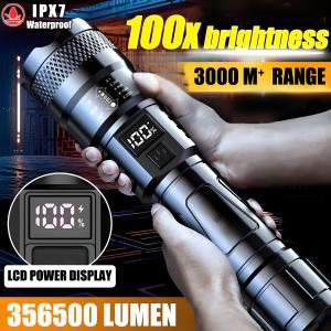 【24 hours delivery】lampu suluh led 50000w torch light rechargeable flashlight waterproof lampu suluh paling terang dan jauh 850000 tourchlight lampu suluh zoom torchlight powerful 1000000lm japan 手电筒 强光 led 远射 可充电