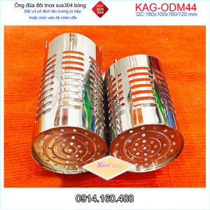 Ống đũa 2 ngăn KAG-ODM44 inox bóng sáng kệ đựng đũa nhà bếp gắn tủ Inox SUS304 dày tốt cao cấp