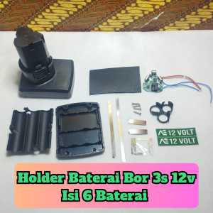 Holder Baterai Bor Portabel Tahan Lama 12V 3S 6 Cell