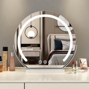 Makeup mirror with LED lights smart desktop lamp for girls bedroom rotatable with fill light vanity mirror