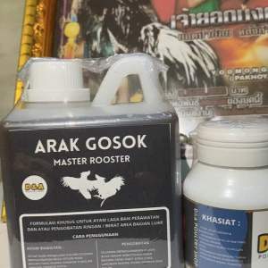 PAKET PRO 26 ARAK GOSOK MASTER ROOSTER 500 ML + KAMLANG SETAN MERAH PAKET RAWAT ADU KHUSUS PETARUNG KALANGAN AYAM LAGA
