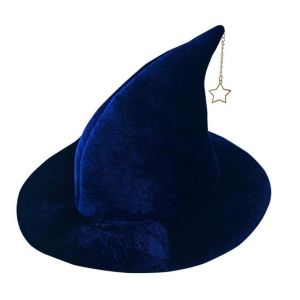 ALENEE Star Pendant Witch Hat Korean Style Solid Color Halloween Hat Casual Foldable Wool Bucket Hat Women