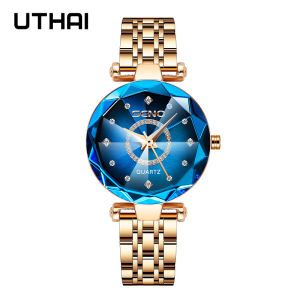 H65 Womens Watch Multi angle Gradient Color Glass Diamond Faced 30m Waterproof Clock Quartz Wristwatch Fashion Accessorie