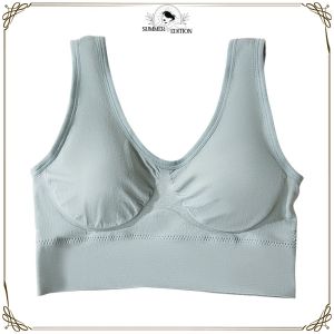 Sport Bra Wanita Vneck Tanpa Kawat Bralette / Pakaian Dalam Wanita Olahraga Gym Fitness Senam Zumba BH Cewek Polos SE P344