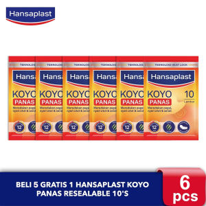 [PAKET 6PCS] HANSAPLAST Koyo Hangat | Koyo Panas Resealable - 10 Sheets - Zip Lock - pereda Pegal Linu Nyeri otot