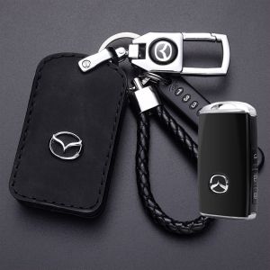 For Mazda 3 All CX5 2023 Alexa CX4 CX5 CX8 CX30 2020 - 2022 Keyless Key Case Cover Leather Key Fob Shell Keychain