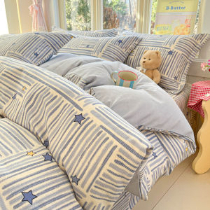 Star Striped Print 100% Cotton Duvet Cover Soft Comfortable Queen King Comforter Cover Pillowcases Set Single Double Bed Covers2026