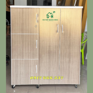 TỦ NHỰA QUẦN ÁO TRẺ EM 1M25 X 1M06 MÀU XÁM VÂN GỖ CỰC XINH HCM