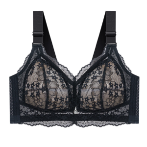 Big Breasts Look Small Push-Up Bra Full Coverage Plus Size Seamless Bra Lace Thin Wireless Underwear