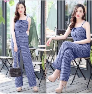 HFF - VL - Jumpsuit Wanita Terbaru Modern / Overal Wanita Dewasa / Jumpsuit Wanita Panjang Kotak-kotak / Jumpsuit Wanita Viral Trend / Pakaian Wanita Model Terbaru / Baju Wanita Terusan / Baju OOTD Kekinian / Fashion Wanita Korea / Js Bangkok / VL02