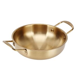 Korean Ramen Pot Stainless Steel Cooking Noodle Pot with Double Handles Fast Heating Kitchen Cookware 18cm METRODEALS