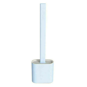 【Fans Tone】Silicone Flex Toilet Brush with Holder Non-Slip Long Handle Toilet Bowl Cleaner Brush Standing Holder / Wall Mounted Cleaning Brush Silicone Toilet Brush