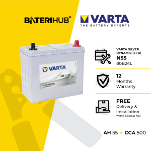[ FREE INSTALLATION ] Bateri Kereta 80B24L N55 | Varta Silver Dynamic EFB | Car Battery Bateri Kereta Start & Stop Engine (Idling Stop) | B24 B24L BateriHub