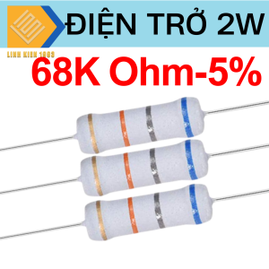 [ 5 CON ] Điện Trở 68 KOhm 2W 5% 4 Vòng Màu