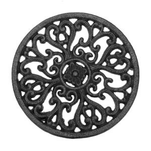 Strong Round Wrought Iron Hot Pad Heat Resistant Faceguard Prevents Scratches On Tables Countertops Dense Kitchen Essential