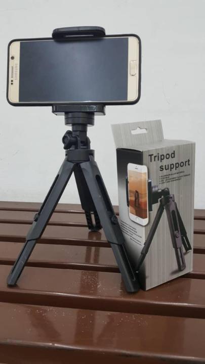 Camera and Smartphone Tripod Short Stand with Adjustable Height
