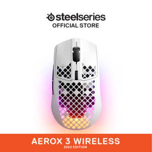 SteelSeries Aerox 3 Wireless + Bluetooth 2022 Edition Ultra Lightweight RGB Gaming Mouse AquaBarrier IP54 Honeycomb Mice