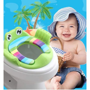 Bệ Lót Thu Nhỏ Bồn Cầu Có Tay Vịn Cho Bé Bệ Thu Nhỏ Bồn Cầu Hình Ếch Ngộ Nghĩnh Cho Bé Yêu Giao Màu Ngẫu Nhiên.