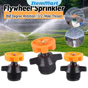 360 Degree Rotating Watering Nozzle 1/2" Male Thread Automatic Rotation Sprinkler Lawn Irrigation ItemMart