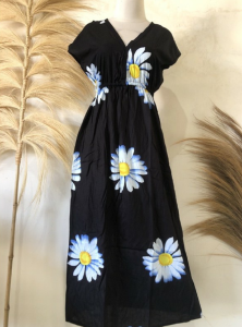 AWGallery - Dress Daster Manohara Panjang Bali Daisy Rayon Nyaman lembut Motif Bunga