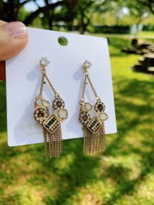 [Treetop Culture] Korean 14k Gold Plated Chandelier stud earring with 925 silver needle