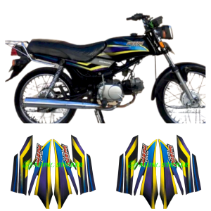 STIKER STRIPING LIS LES BODY MOTOR HONDA WIN 100 TAHUN 2004 BIRU 1SET STANDAR
