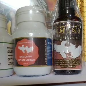 Paket Pro 3 Kamlang Setan Merah+Jamu Ayam Tgi Kapsul+Imuno Suplemen Untuk Semua Jenis Ayam Petarung