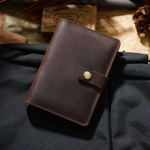High Quality Natural Crazy Horse Leather Travel Air Ticket Passport Covers Mens Handmade Real Cowhide driver license Case ID Credit Card Holder