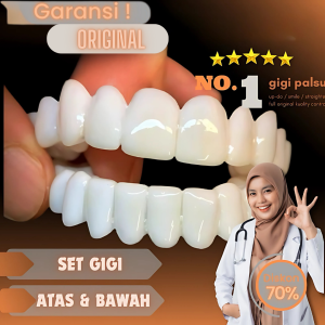 Snap On Smile Gigi Palsu 1 Set Atas Bawah Lepas Pasang Gigi Tiruan Instan Dewasa Original Asli Penutup Gigi kuning dan Ompong Ideal Smile
