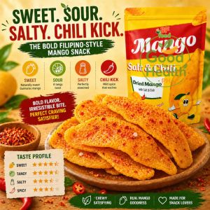 [BUY 1 GET 1] Spicy Sweet Dried Mango with Chili Salt – Natural and Additive-Free Snack 1kg