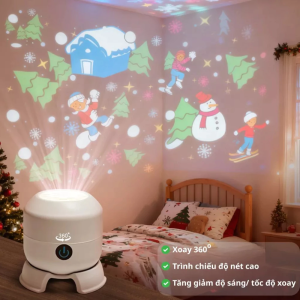 Đèn chiếu 3d tạo hiệu ứng động độ nét cao Đèn Led đầy màu sắc chiếu bông tuyết đại dương huyền ảo xoay tự động 360 độ