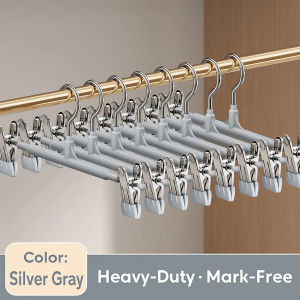 20/10 Pcs Non Slip Clothes Hanger Stainless Steel Adjustable Clips Windproof Hanger For Pants Sock