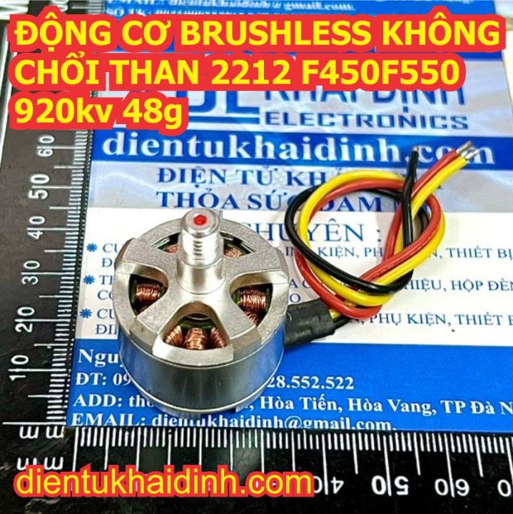 ĐỘNG CƠ BRUSHLESS KHÔNG CHỔI THAN 2212 F450F550 920kv 48g thuận/nghịch kde4383