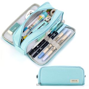 Pink girl-style pencil case with multiple layers and large capacity sturdy and durable. Perfect partner for stationery storage