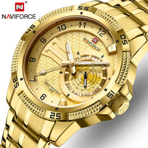 NAVIFORCE Top Brand Business Mens Watch Fashion Male Stainless Steel Sports Quartz Clock Casual Waterproof Creative Date Watch