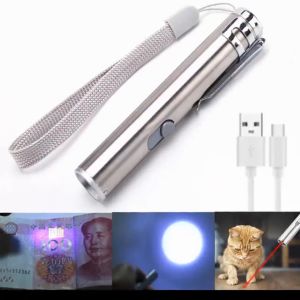 3-in-1 Mini USB Flashlight Rechargeable Multi Functional Mini UV Flashlight and Cat Laser Toy