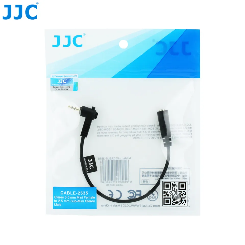 JJC Female to Male Microphone Audio Cable Mic Adapter