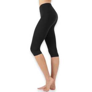 HITAM Legging Selutut Wanita Dewasa Max 100Kg / Lejing Pendek 7/8 Spandek Standar & Jumbo