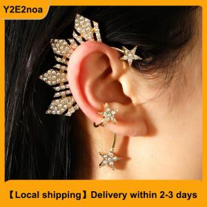 【Local shipping】 1Pc Rhinestone Star Ear Clips Non- Ear Cuff Clip Jewelry Catriona Gray Miss U Ear Cuff Inspired Three Stars And The Sun