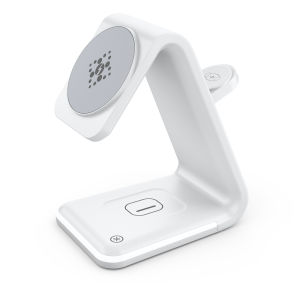 DESKTRON Wireless Charger 3-in-1 - 15W Qi Magnetic Fast Charging Dock with LED Night Light