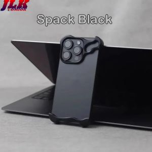 [JLK] Luxury Alien Titanium Alloy Bumper Phone Case For iPhone 15 13 12 14 16 Pro Max 16Plus Metal Lens Film Protection Corner Cover
