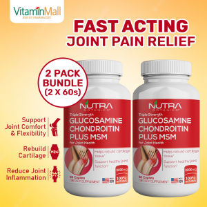 [TWIN PACK] NB Glucosamine Chondroitin MSM Triple Strength - Joint Supplement Knee Pain Relief 14 Day Cartilage Health