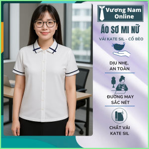 Áo trắng học sinh nữ CỔ VUÔNG cấp 1 2 may kỷ cao cấp thoáng mát chất kate sil xịn VNO132
